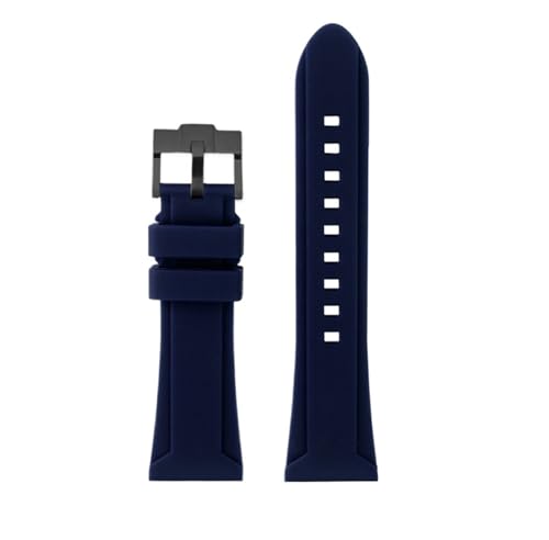 NBCNZCTSAS Großes, weiches Silikonarmband 24 26 mm passend for Panerai Diesel Armband DZ4318 4476 4323 Gummiband Herren Armband Zubehör(Blue Black pin,24mm) von NBCNZCTSAS