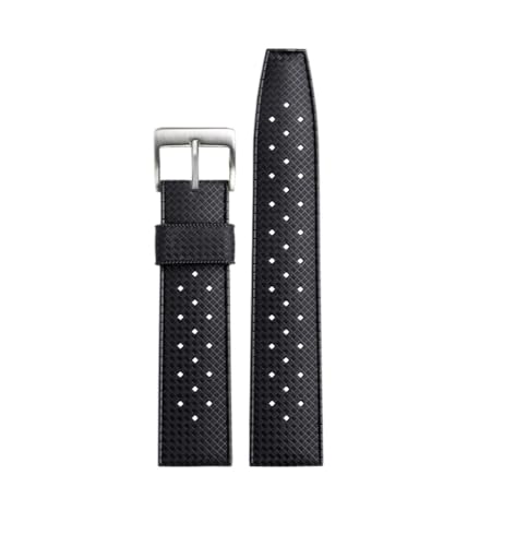 NBCNZCTSAS Gummiarmband passend for S-eiko Canned SRPD73 Silikonarmband 22 mm 20 mm und atmungsaktives Armband Outdoor-Sportarmband(BlackXblack clasp,20mm) von NBCNZCTSAS
