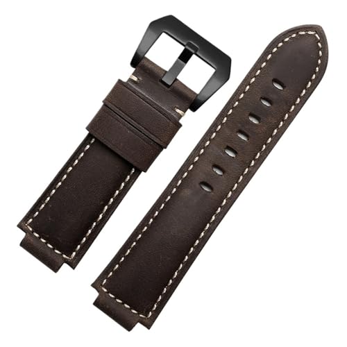 NBCNZCTSAS Gummiarmband passend for Timex WATCHT2N720 T2N721 T2N739 TW2T76300 Lederarmband Wasserdichtes Silikonarmband 24 * 16 mm(Brown-black) von NBCNZCTSAS