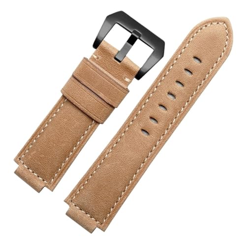 NBCNZCTSAS Gummiarmband passend for Timex WATCHT2N720 T2N721 T2N739 TW2T76300 Lederarmband Wasserdichtes Silikonarmband 24 * 16 mm(Light brown-black) von NBCNZCTSAS