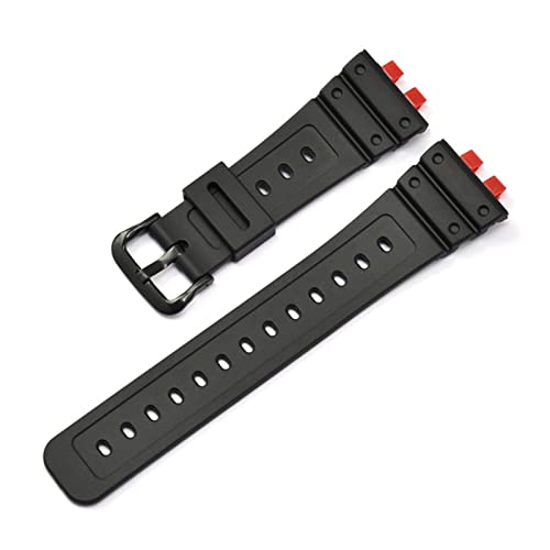 NBCNZCTSAS Gummigurt wasserdichtes Harzgurt Sport Armband Uhrenband Gold Metallschleife Halter Lünette Ring for Casio fit for G-Schock Passt for GMW-B5000(Red) von NBCNZCTSAS