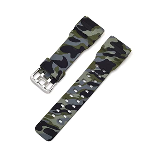 NBCNZCTSAS Gurt GG-1000/GWG-100/GSG-100 Gummi-Uhren-Gurtbänder wasserdichtes Sport Watchband mit Werkzeugen for Casio geeignet for G-Shock(Camouflage army) von NBCNZCTSAS