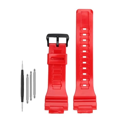 NBCNZCTSAS Harz-Gummi-Silikon-Uhrenarmband, 18 mm, hell oder matt, for Herren und Damen, passend for Casio, passend for G-SHOCK DW-H5600 AQ-S810W AEQ-110(Bright red-B) von NBCNZCTSAS