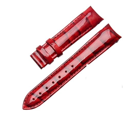 NBCNZCTSAS Helles Lederarmband passend for Tissot 1853 T035 Damen T035210a T035207a Wasserdichtes Armband-Zubehör 18-mm-Armband(Red black-no clasp) von NBCNZCTSAS