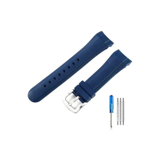NBCNZCTSAS Hochwertige Silikon-Uhrenarmbänder, passend for Graham Reeftiger Racing Timing Series, gebogenes Schnittstellenarmband, 24 mm(Blue-Steel-K2) von NBCNZCTSAS
