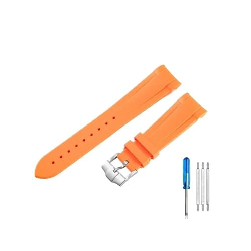 NBCNZCTSAS Hochwertige Silikon-Uhrenarmbänder passend for Tudor 1958 Black Bay Bronze Small Copper Flower Small Red Flower Series Armband 22 mm(Orange-ST-K13) von NBCNZCTSAS