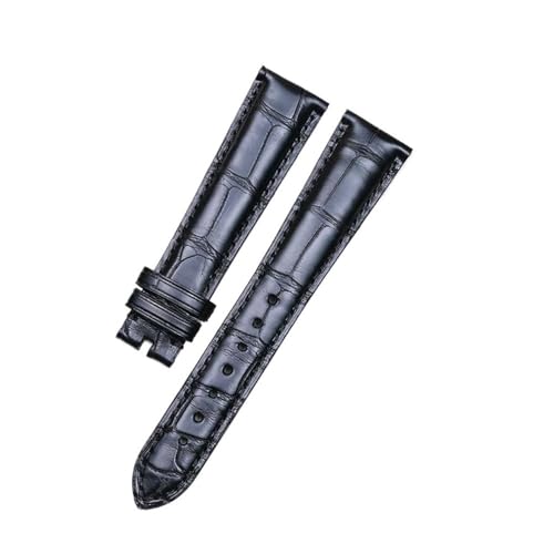 NBCNZCTSAS Hochwertiges Leder, passend for den Zenith Captain Watch-Gürtel, dunkelbraun, schwarz, 20 mm, exquisite Nähte(Black) von NBCNZCTSAS
