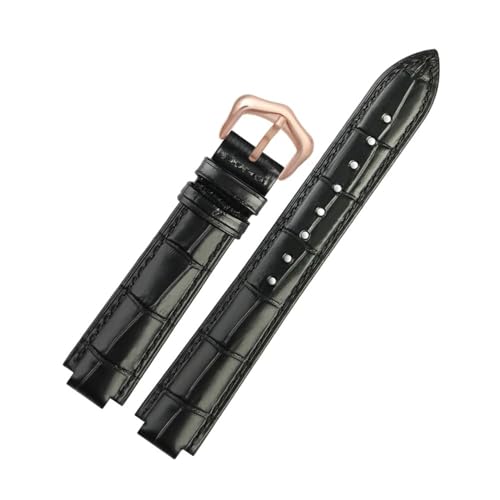 NBCNZCTSAS Leder Armband Fit for Ballon Bleu Handgelenk Band Männer Weibliche Konvexen Lederband 14 * 8mm 18 * 11mm 20 * 12mm Mode Armband(Black rose gold A,14-8mm) von NBCNZCTSAS