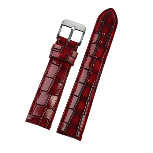 NBCNZCTSAS Leder Uhrengurt geeignet for Iwc Passt for PILOT Passt for Portugieser Passt for Portofino Serie fit for Rolex fit for U -Boot Fit for Omega Watch Armband 18mm 20 mm 22 mm(Red-01,18mm) von NBCNZCTSAS