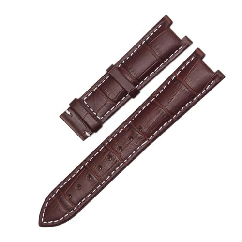 NBCNZCTSAS Lederarmband, passend for GC-Armband, 22 x 13 mm, 20 x 11 mm, gekerbtes Armband mit Edelstahlschnalle(Brown w no clasp,22-13mm) von NBCNZCTSAS