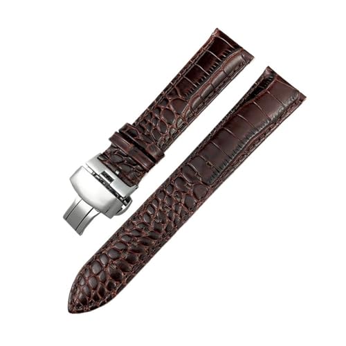 NBCNZCTSAS Lederarmband 19mm 20mm 21mm 22mm Passend for Omega Passend for Tissot Passend for Longines Passend for Tudor Passend for CITIZEN Muster Schwarz Braun Uhrenarmband(Brown Style 2,19MM_GOLD BU von NBCNZCTSAS