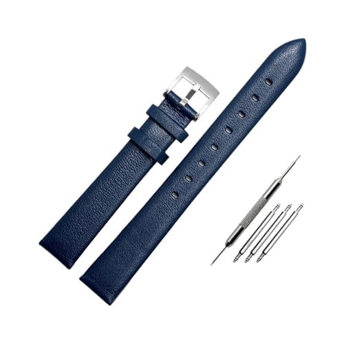 NBCNZCTSAS Lederarmband passend for Swarovski 5158972 5263904 5200341 passend for Armani/Fit for Fossil Serie Lederarmband Damen 12 mm 14 mm 16 mm(Blue silver buc,12mm) von NBCNZCTSAS