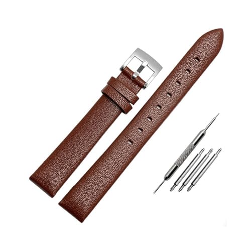 NBCNZCTSAS Lederarmband passend for Swarovski 5158972 5263904 5200341 passend for Armani/Fit for Fossil Serie Lederarmband Damen 12 mm 14 mm 16 mm(Brown silver buc,14mm) von NBCNZCTSAS