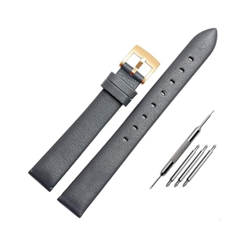 NBCNZCTSAS Lederarmband passend for Swarovski 5158972 5263904 5200341 passend for Armani/Fit for Fossil Serie Lederarmband Damen 12 mm 14 mm 16 mm(Grey gold buckle,12mm) von NBCNZCTSAS