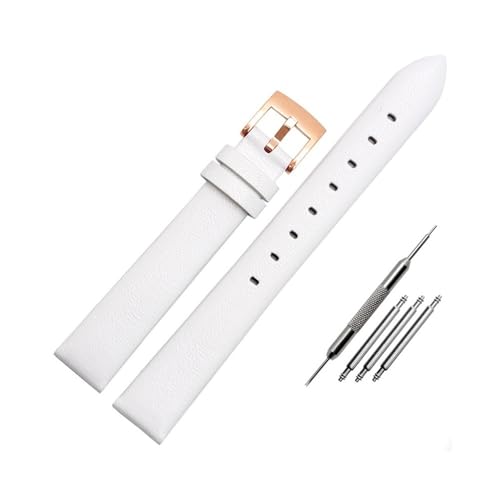 NBCNZCTSAS Lederarmband passend for Swarovski 5158972 5263904 5200341 passend for Armani/Fit for Fossil Serie Lederarmband Damen 12 mm 14 mm 16 mm(White rose gold,14mm) von NBCNZCTSAS