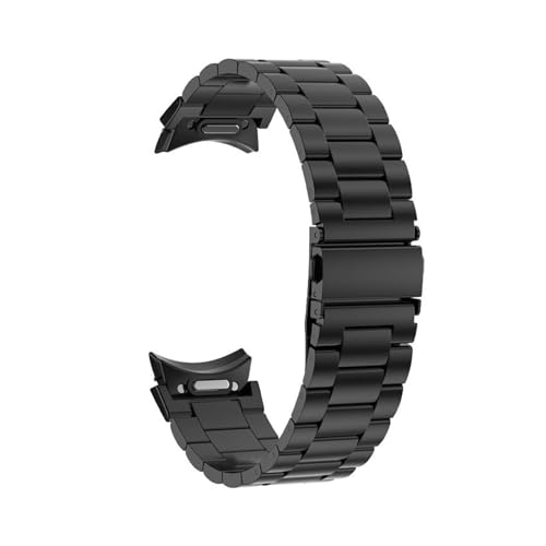 NBCNZCTSAS Lückenloses Armband passend for Samsung Galaxy Watch 6 Classic 43 mm 47 mm 4/5/6 40 mm 44 mm Band Quick Fit Edelstahlarmband Uhr 5Pro 45(Black,Watch 4 Classic 46mm) von NBCNZCTSAS