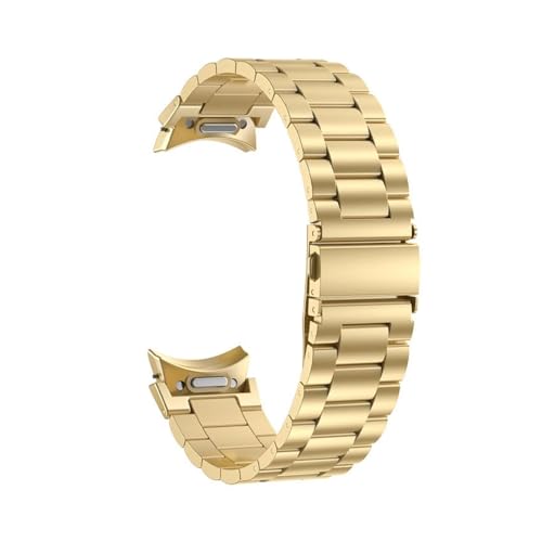 NBCNZCTSAS Lückenloses Armband passend for Samsung Galaxy Watch 6 Classic 43 mm 47 mm 4/5/6 40 mm 44 mm Band Quick Fit Edelstahlarmband Uhr 5Pro 45(GOLD,Watch 6 Classic 47mm) von NBCNZCTSAS