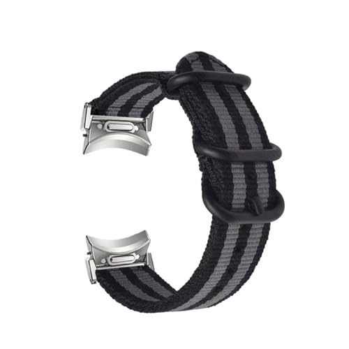 NBCNZCTSAS Lückenloses Armband passend for Samsung Galaxy Watch 6 Classic 43 mm 47 mm 6 5 4 44 mm 40 mm Nylonband passend for 4 Classic 42 46 mm 5Pro 45 mm Armband(Black grey-S,Galaxy Watch 5 Pro) von NBCNZCTSAS