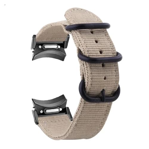 NBCNZCTSAS Lückenloses Armband passend for Samsung Galaxy Watch 6 Classic 43 mm 47 mm 6 5 4 44 mm 40 mm Nylonband passend for 4 Classic 42 46 mm 5Pro 45 mm Armband(Off white-B,Galaxy Watch 6 5 4) von NBCNZCTSAS