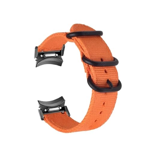 NBCNZCTSAS Lückenloses Armband passend for Samsung Galaxy Watch 6 Classic 43 mm 47 mm 6 5 4 44 mm 40 mm Nylonband passend for 4 Classic 42 46 mm 5Pro 45 mm Armband(Orange-B,Galaxy Watch 6 5 4) von NBCNZCTSAS