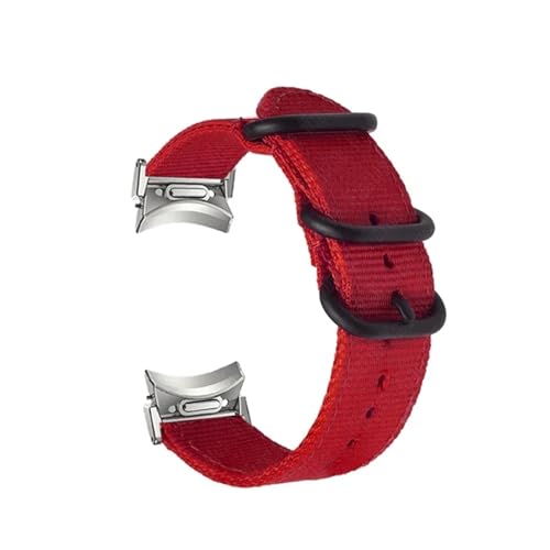 NBCNZCTSAS Lückenloses Armband passend for Samsung Galaxy Watch 6 Classic 43 mm 47 mm 6 5 4 44 mm 40 mm Nylonband passend for 4 Classic 42 46 mm 5Pro 45 mm Armband(Red-S,Galaxy Watch 5 Pro) von NBCNZCTSAS