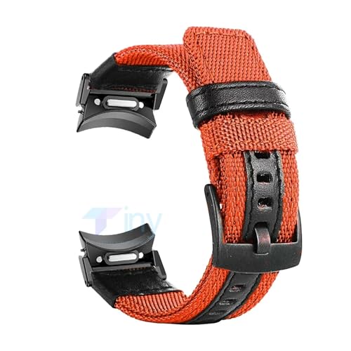 NBCNZCTSAS Lückenloses Nylonarmband, passend for Samsung Galaxy Watch 6 5 4 40 mm 44 mm Band 6 Classic 47 mm 43 mm Quick Fit Armband Watch 5 Pro 45 mm Correa(Orange,Galaxy Wacth5 4 40mm) von NBCNZCTSAS