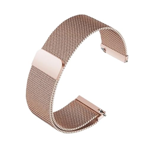 NBCNZCTSAS Magnetische Passform for Milanaise-Mesh-Armband, Edelstahl-Uhrenarmband 12 14 16 18 20 22 mm, Herren/Damen, Schnellverschluss, atmungsaktive Uhrenkette(Rose Gold,18mm) von NBCNZCTSAS