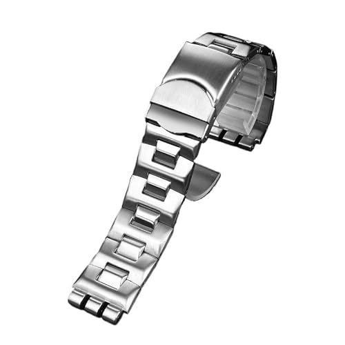 NBCNZCTSAS Massives Edelstahl-Armband, passend for Swatch YGS740, YGS749G, YIS401, YCS443, YVS451, passend for IRONY, Herrenarmband, 17 mm, 19 mm, 21 mm, Damenarmband(G20-silver,19mm) von NBCNZCTSAS
