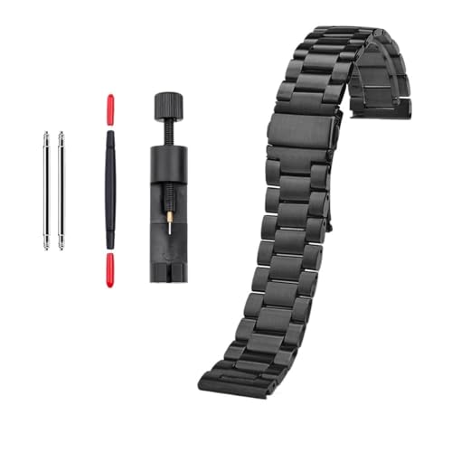 NBCNZCTSAS Mattschwarzer Stahlgürtel 20 mm 22 mm passend for Timex T49963 T49905 TW4B14200 Edelstahlarmband Herren Metalluhrenarmband(54-black,22mm) von NBCNZCTSAS