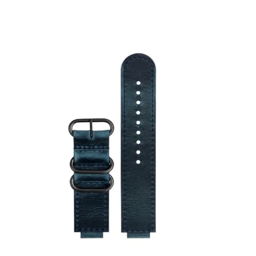NBCNZCTSAS Metall stahl ring Retro Rindsleder strap Fit for Casio Fit For G-SHOCK DW5600 GW-B5600 GWM5610 leder armband uhr fall Zubehör(Dark blue-black,For DW-5600) von NBCNZCTSAS