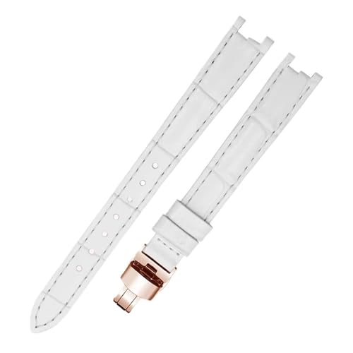 NBCNZCTSAS Mode Leder frauen Uhr Strap 1853 Fit for Tissot T094 Fit for Flamenco Serie T094210 Uhr Armband 12mm Armband senden werkzeug(B white Rose gold) von NBCNZCTSAS