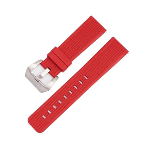 NBCNZCTSAS Naturkautschukriemen fit for Rolex Fit for Submariner 20mm 22 mm 24mm Uhrenarmband Passform for Samsung S3 Passform for Huawei Gt Watchband(Red01,20mm) von NBCNZCTSAS