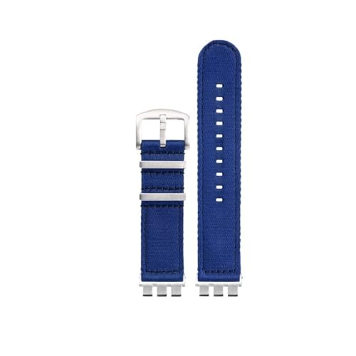 NBCNZCTSAS Nylon-Canvas-Uhrenarmband passend for SWATCH YVS420 YVS454 YVS451 YVS400 YVS404 21 mm Schwarz Orange Grün Rot Blau Armband-Adapter Refit(A5-S pin) von NBCNZCTSAS