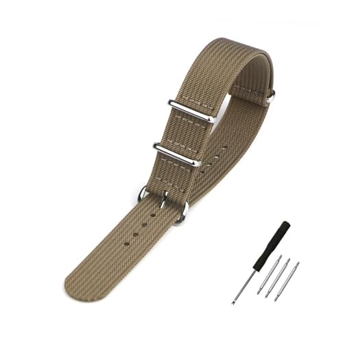 NBCNZCTSAS Nylon-Uhrenarmband, geripptes Armband, 18 mm, 19 mm, 20 mm, 22 mm, passend for den Ersatz von militärischem ballistischem Stoff, Premium-Uhrenarmband-Zubehör(Blonde,19mm) von NBCNZCTSAS