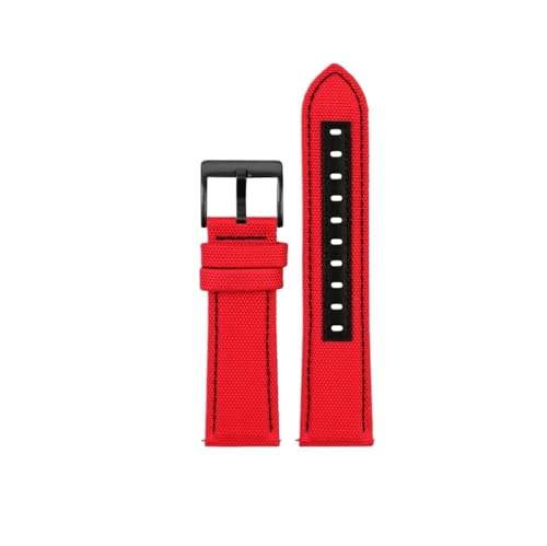 NBCNZCTSAS Nylon-Uhrenarmband passend for Seiko Nr. 5 Street Overlord Limited Edition SRPF23 SRPF24 SRPF19K1/SRPF20K1 Nylon-Unterseite(Red bk) von NBCNZCTSAS