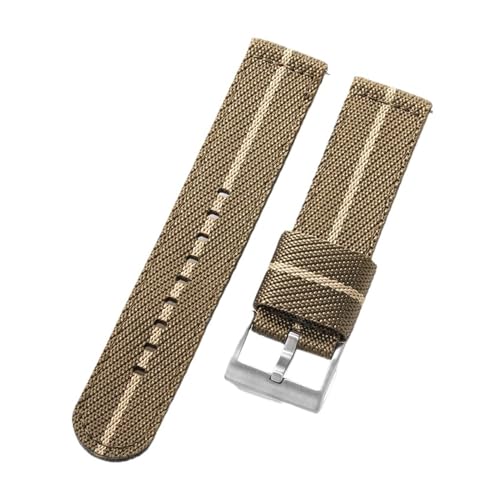 NBCNZCTSAS Nylonarmband 20 mm 22 mm Business Edelstahlschnalle Schnellverschluss Nylon Canvas Herren Ersatzarmband Uhrenarmband Zubehör(B4.Military Gr Khaki,20mm) von NBCNZCTSAS