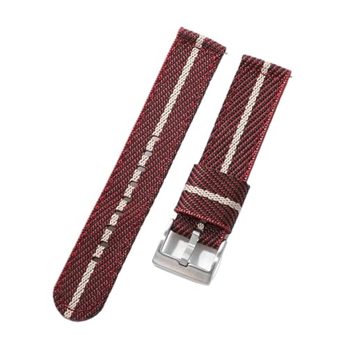 NBCNZCTSAS Nylonarmband 20 mm 22 mm Business Edelstahlschnalle Schnellverschluss Nylon Canvas Herren Ersatzarmband Uhrenarmband Zubehör(B8.Red Khaki,20mm) von NBCNZCTSAS