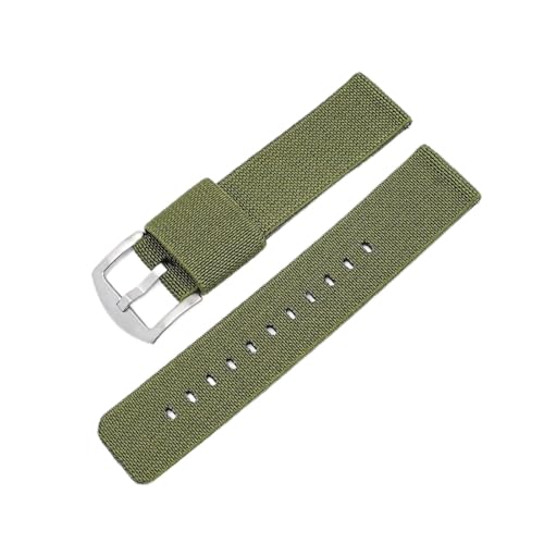 NBCNZCTSAS Nylonarmband passend for Samsung Galaxy Watch 42 mm, 20 mm, 22 mm, Galaxy Watch 3 41 mm, 46 mm, Active 2, passend for Galaxy Gear 3, passend for Amazfit Bip Band(Green silver,20mm) von NBCNZCTSAS