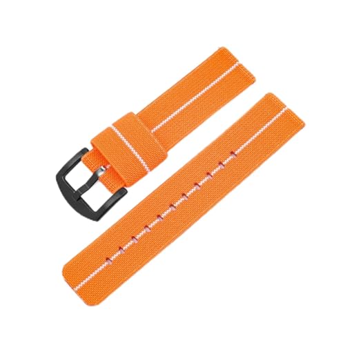 NBCNZCTSAS Nylonarmband passend for Samsung Galaxy Watch 42 mm, 20 mm, 22 mm, Galaxy Watch 3 41 mm, 46 mm, Active 2, passend for Galaxy Gear 3, passend for Amazfit Bip Band(Orange black,22mm) von NBCNZCTSAS