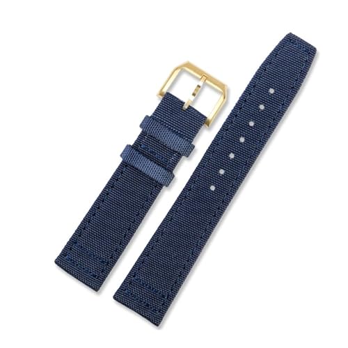 NBCNZCTSAS Nylonband passend for IWC Portugieser Pilot Serie 20mm 21mm 22mm Armbanduhren Band Canvas Armband Schwarz Blau Grün(Blue gk,21mm) von NBCNZCTSAS