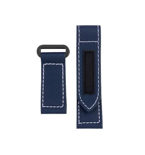 NBCNZCTSAS PAM01118 PAM01119 Carbon Fiber Nylon Uhr Band Fit for Panerai Leinwand Leder Armband Handgelenk Band Männer Zubehör 24(Blue bk) von NBCNZCTSAS