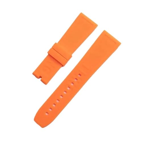 NBCNZCTSAS PCAVO Soft Nature Silikon-Armband, 24 mm, passend for Breitling-Uhrenarmband mit Dornschließe(Orange,24MM_SILVER BUCKLE) von NBCNZCTSAS