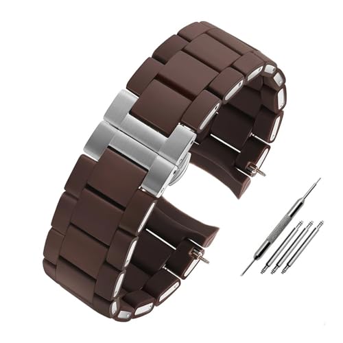 NBCNZCTSAS Passend for Armani AR5906 AR5905 AR5890 AR5889 AR5919 AR5920. Breite 23 mm, Breite 20 mm(Brown SK,23mm) von NBCNZCTSAS