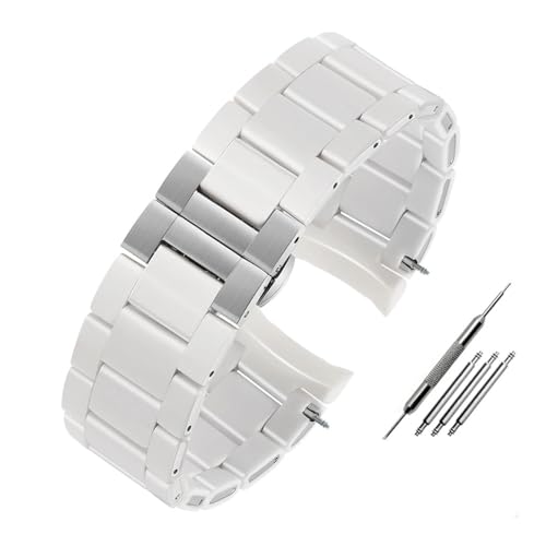NBCNZCTSAS Passend for Armani AR5906 AR5905 AR5890 AR5889 AR5919 AR5920. Breite 23 mm, Breite 20 mm(White SK,23mm) von NBCNZCTSAS