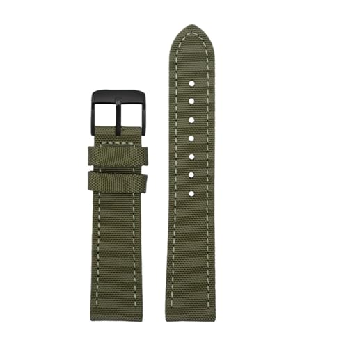 NBCNZCTSAS Passend for Breitling Nylon-Leder-Uhrenarmband Passend for Seawolf Blackbird Passend for Avenger Tudor Passend for Black Shield Canvas-Uhrenarmband 20 22 mm 24 mm Herrenarmband(Army green b von NBCNZCTSAS