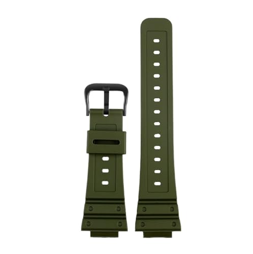 NBCNZCTSAS Passend for CASIO Fit For G-Shock Resin Silikonarmband GA2100 GW6900 GD120 DW5600 5610 DW5700 Small Square Man Sportarmband Uhrenzubehör(Army green black) von NBCNZCTSAS