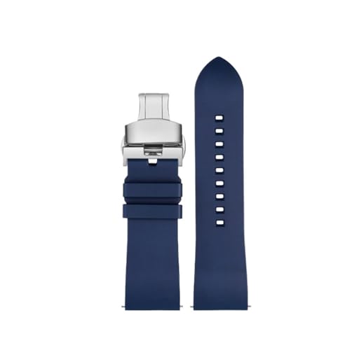 NBCNZCTSAS Passend for CITIZEN Blue Angel Herren Radio Wave Uhr AT8020-54L/8020-03L/JY8078 Serie Canvas Nylon+Gummi Uhrenarmbänder 22mm 23mm(B-Blue silver,23mm) von NBCNZCTSAS