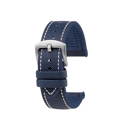 NBCNZCTSAS Passend for CITIZEN Blue Angel Herren Radio Wave Uhr AT8020-54L/8020-03L/JY8078 Serie Canvas Nylon+Gummi Uhrenarmbänder 22mm 23mm(C-Blue white-S pin,22mm) von NBCNZCTSAS