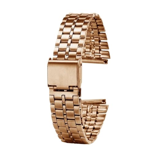 NBCNZCTSAS Passend for Casio Edelstahlarmband A158 A159 A168 A158W f91w LA-680 AEQ-110 f91w kleines goldenes Uhrenarmband 18 mm(B rose gold) von NBCNZCTSAS