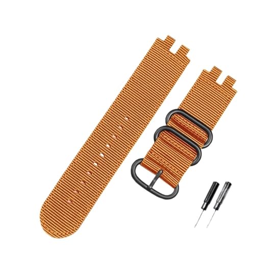 NBCNZCTSAS Passend for Casio Modified PRW-3000 PRW3000/3100/6000/6100Y, belüftetes Nylon-Uhrenarmband for Outdoor-Sport, wasserdicht, Armeegrün(Orange-black buckle) von NBCNZCTSAS